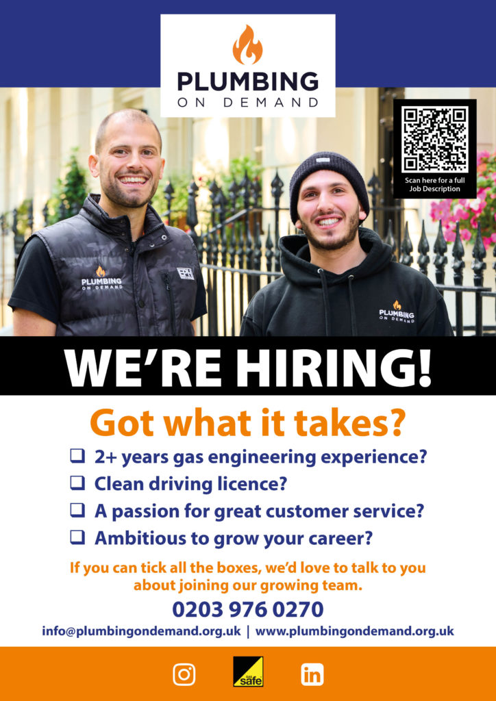 Plumbing on Demand recruitment poster 2026